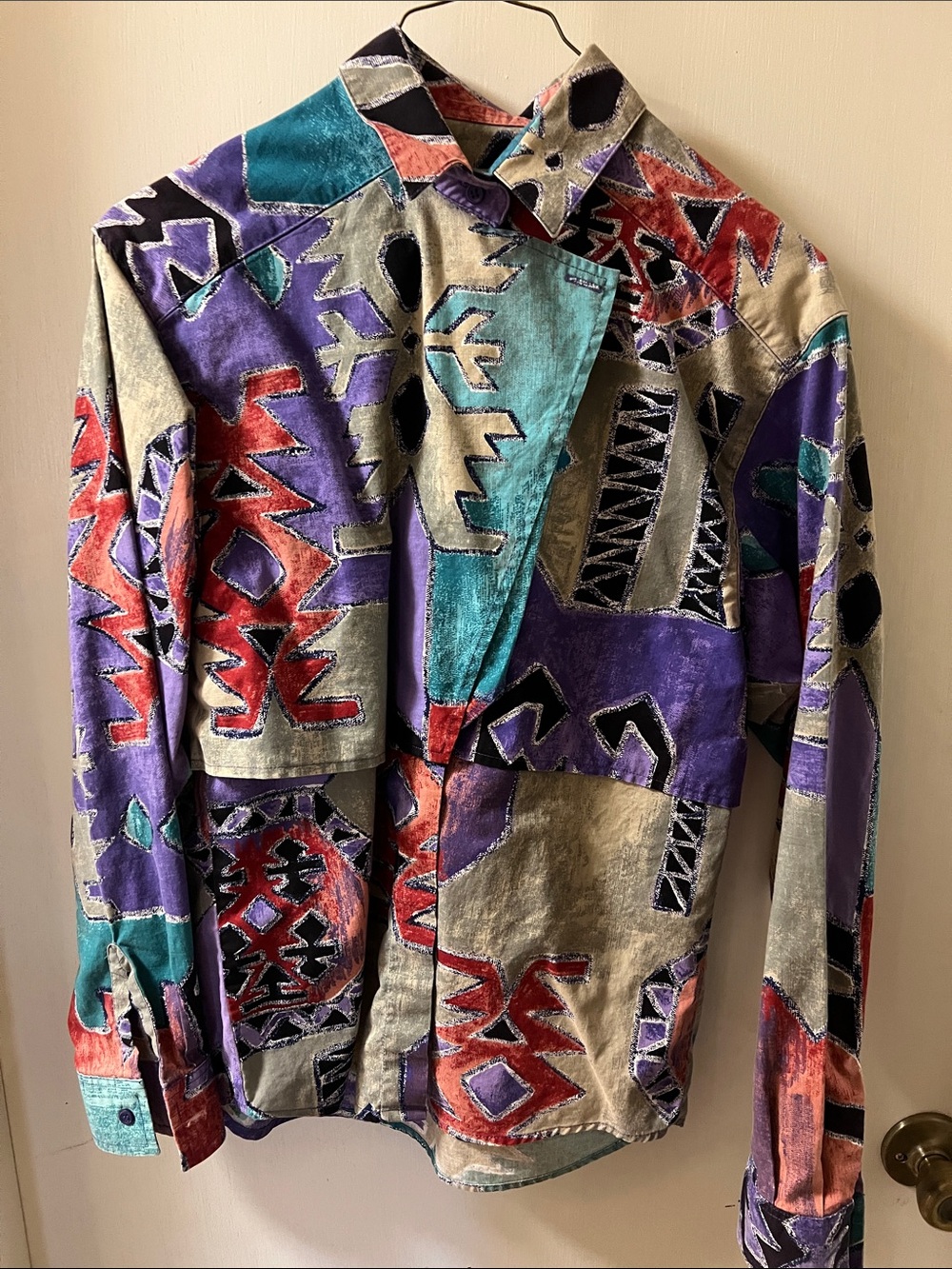 Wrangler Multicolor Geometric Button-Down Shirt